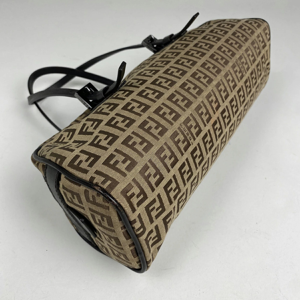 Fendi Zucchino Brown Handbag All over Canvas Logo